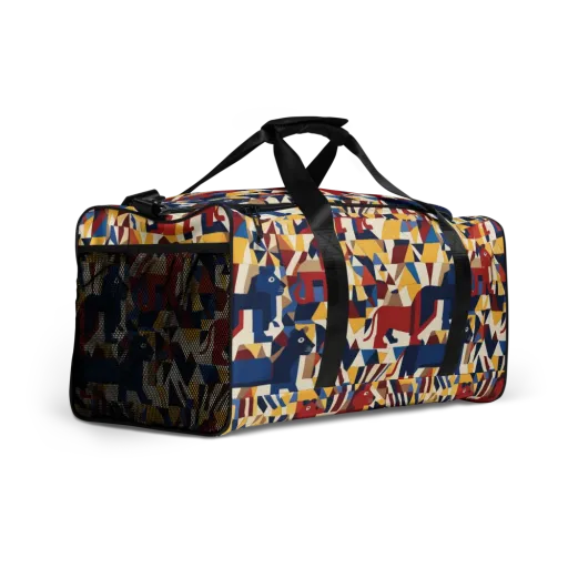 Cubist Menagerie on a Duffle Bag