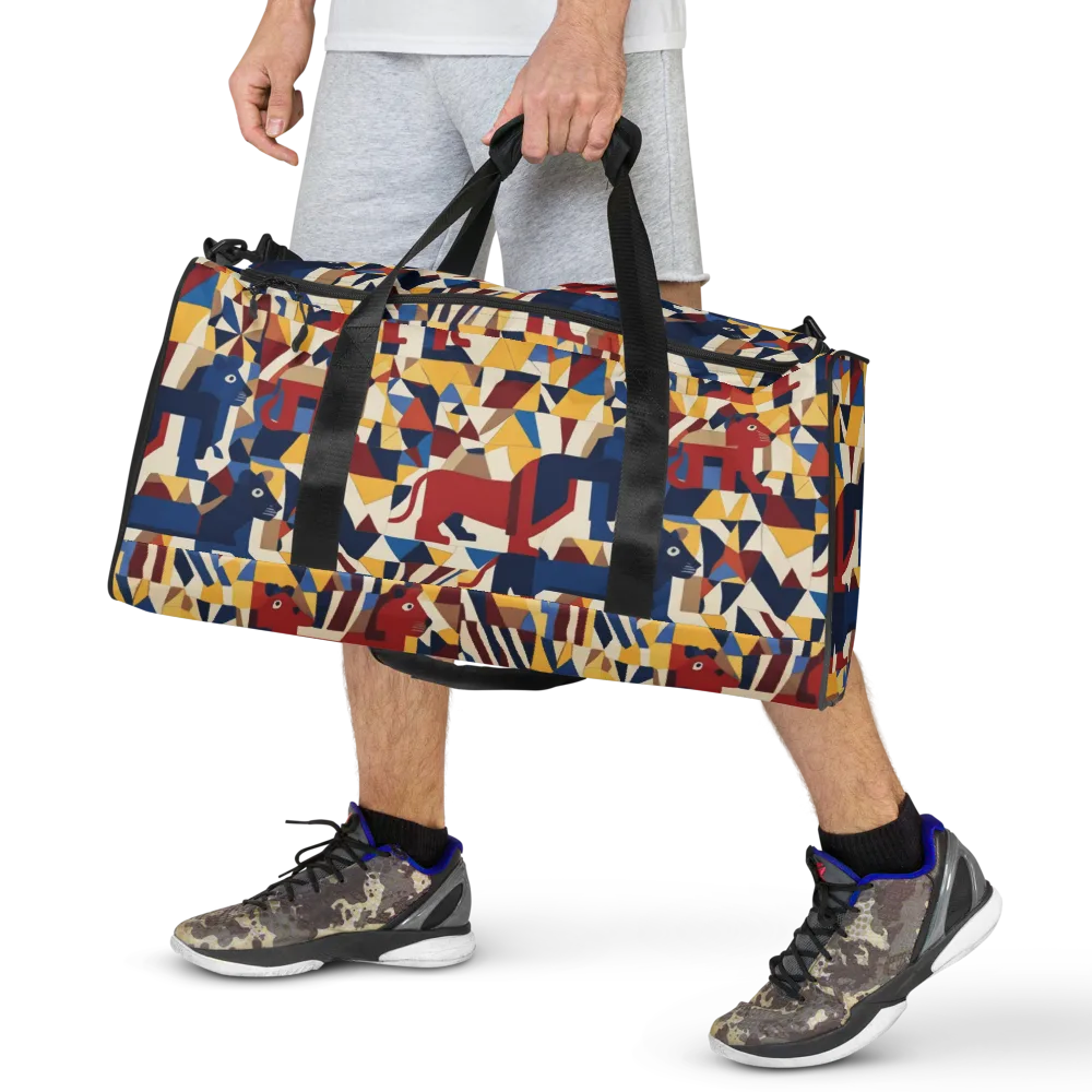Cubist Menagerie on Duffle Bag — Front