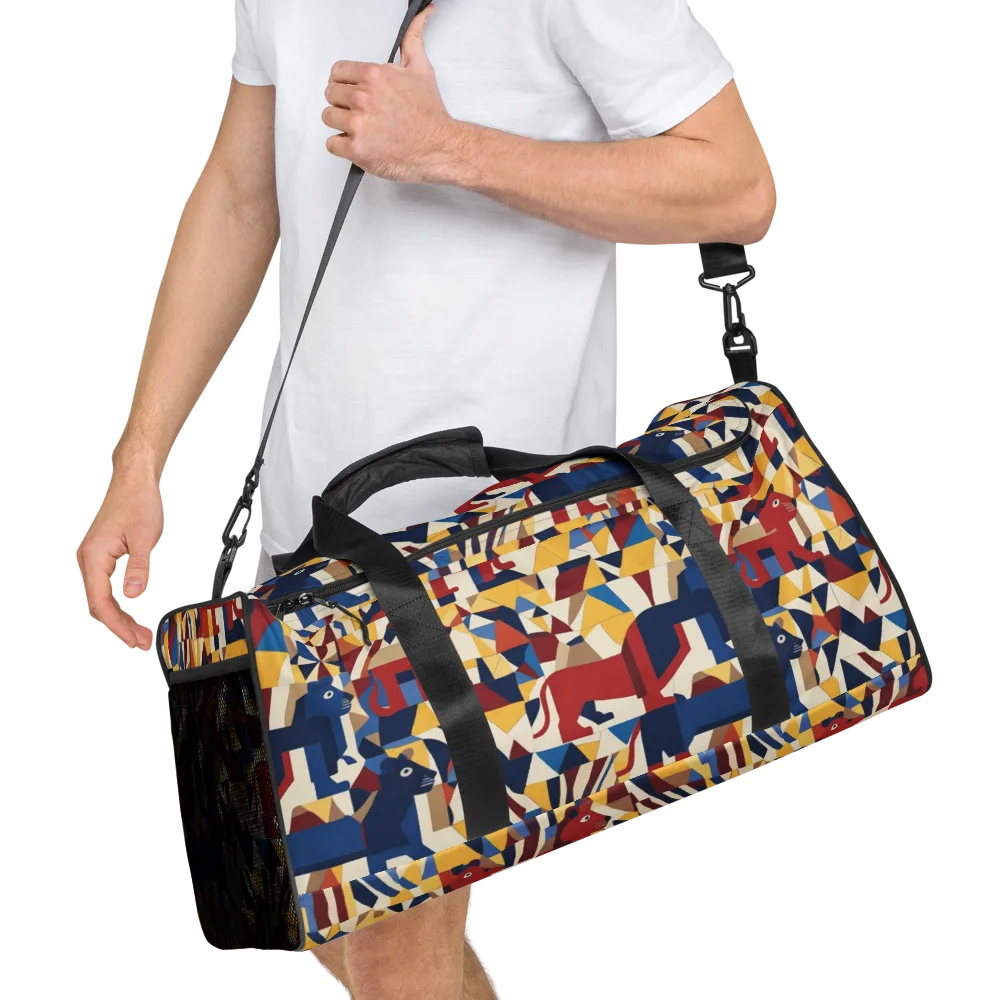 Cubist Menagerie on Duffle Bag — Right Front