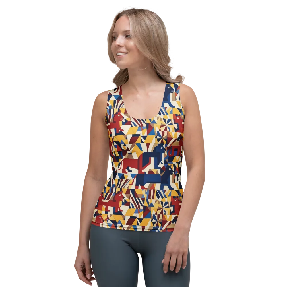 Cubist Menagerie on Women's Tank Top — Front