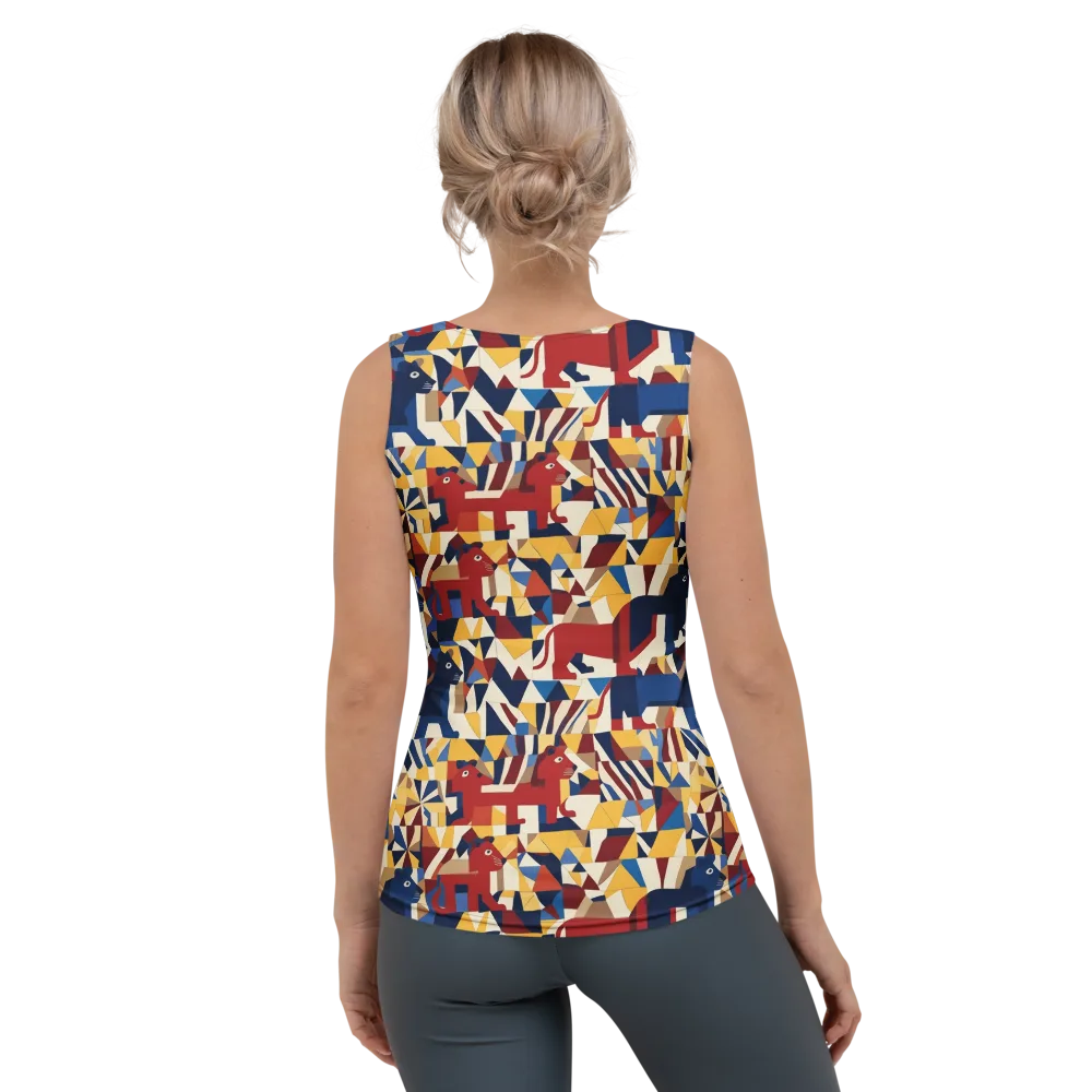 Cubist Menagerie on Women's Tank Top — Back