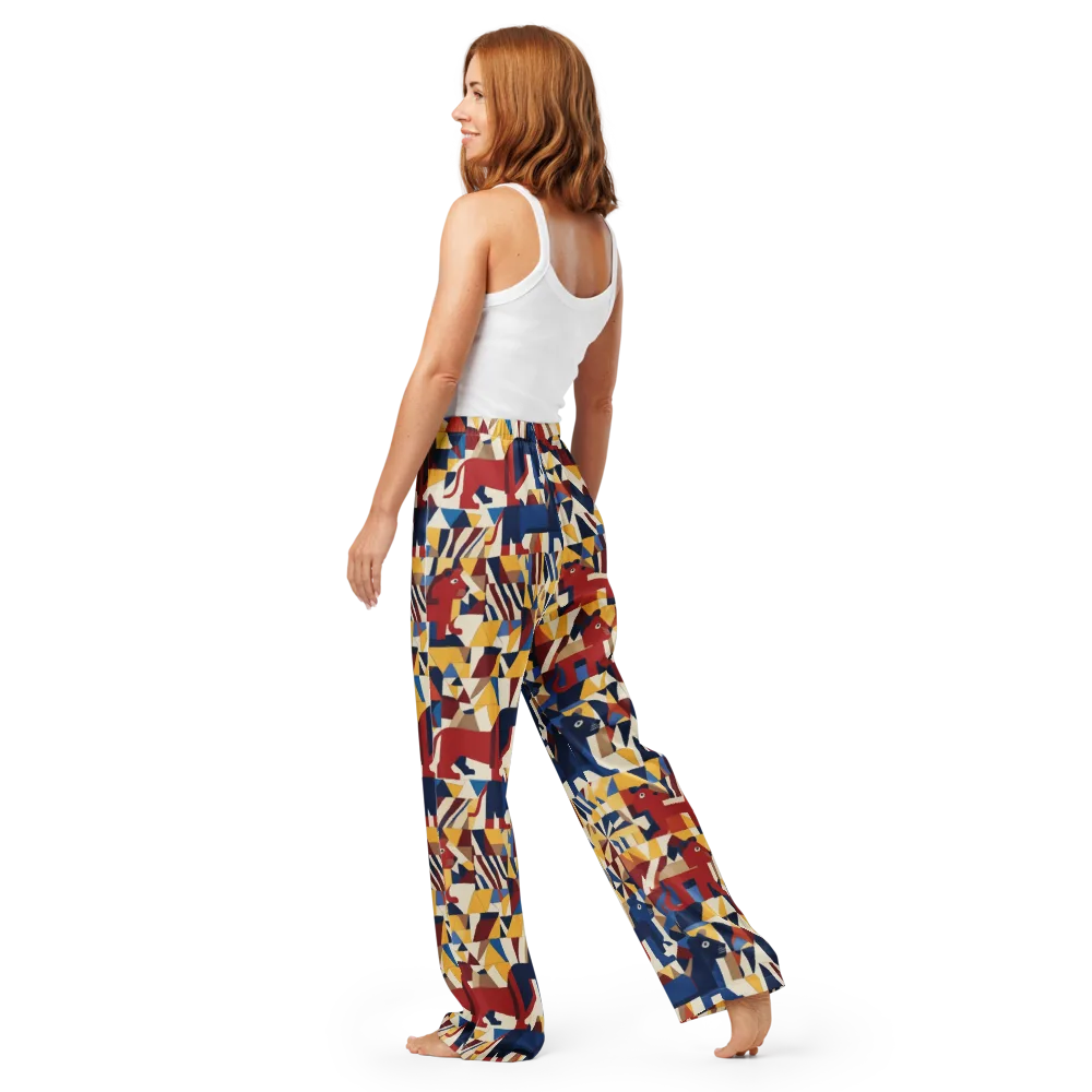 Cubist Menagerie on Women's Pajama Pants — Back