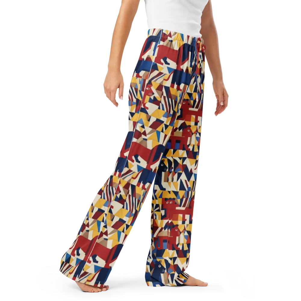 Cubist Menagerie on Women's Pajama Pants — Right Front