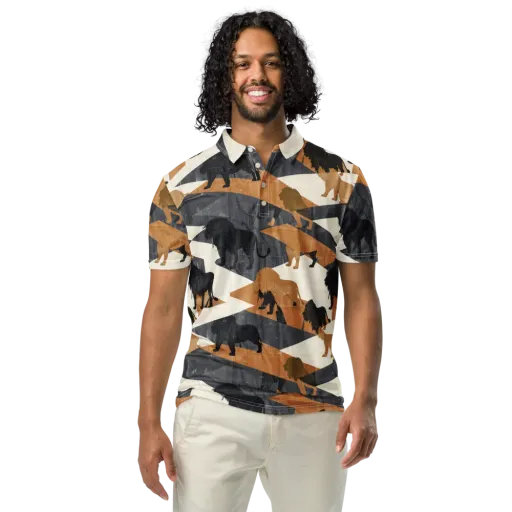 Ochre Pride on a Men's Slim Fit Polo Shirt