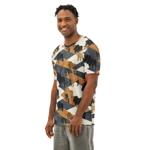 Ochre Pride on a Men's Cotton Crew Neck T-Shirt