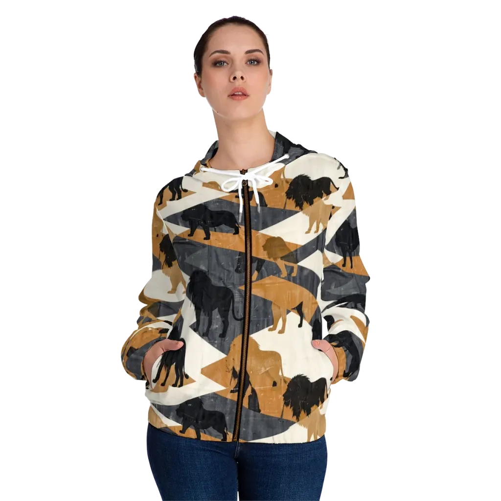 Ochre Pride on Women's Full-Zip Hoodie — Front On Person