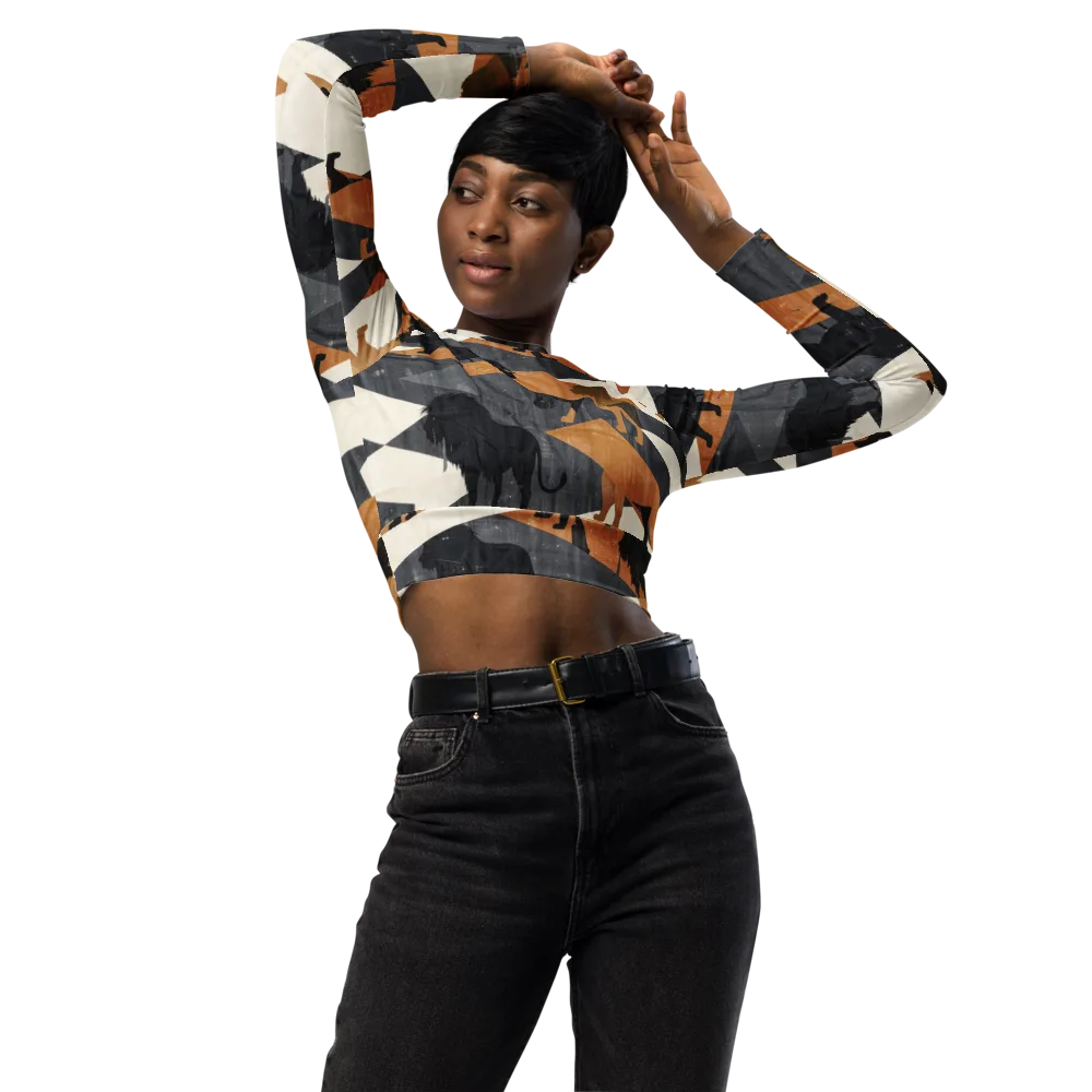 Ochre Pride on Long Sleeve Crop Top — Front