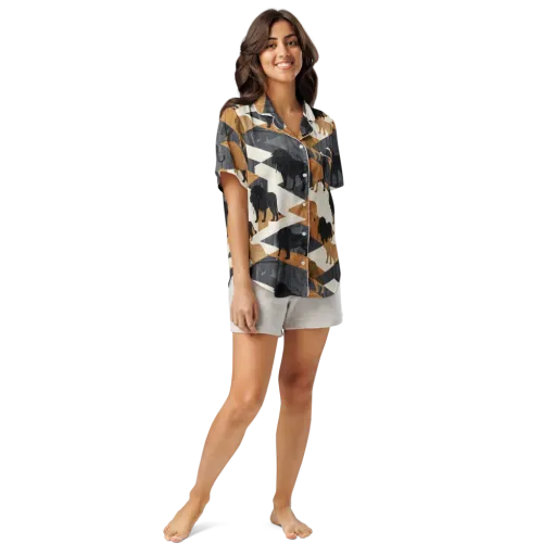 Ochre Pride on a Women's Short Sleeve Pajama Top