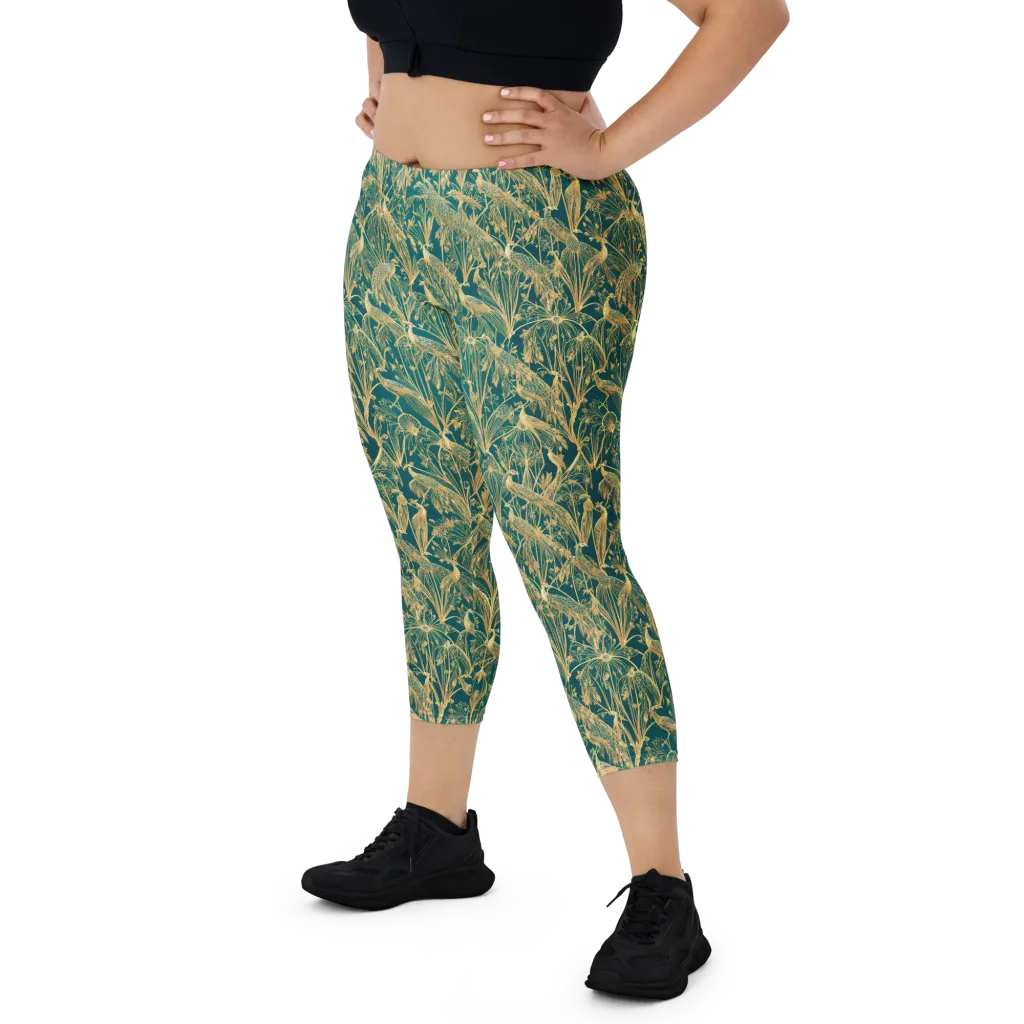 Peacock Palais on Capri Leggings — Front