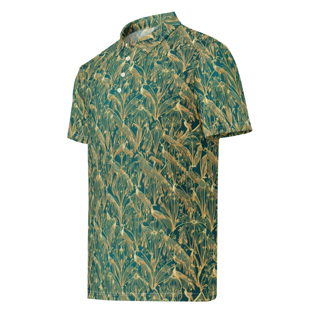 Peacock Palais on Men's Slim Fit Polo Shirt — Left Front