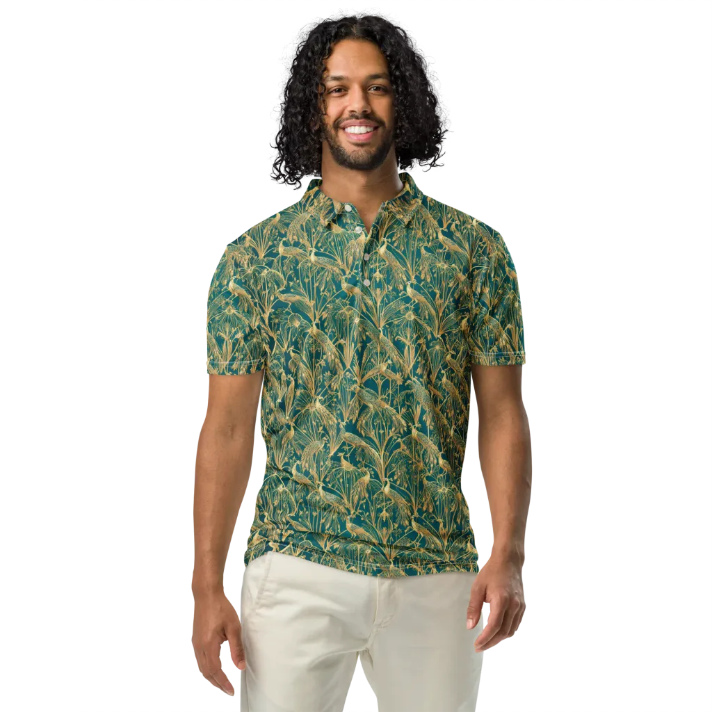 Peacock Palais on Men's Slim Fit Polo Shirt — Front