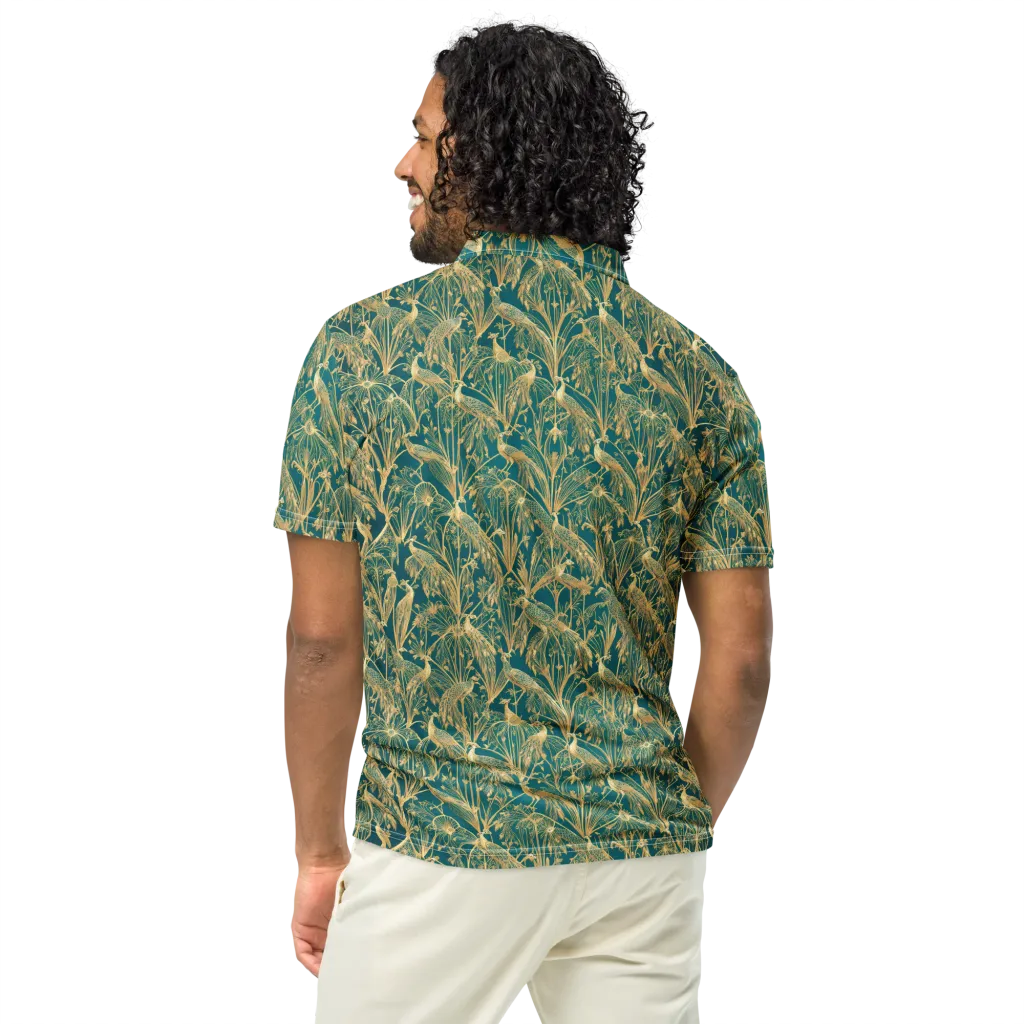 Peacock Palais on Men's Slim Fit Polo Shirt — Back