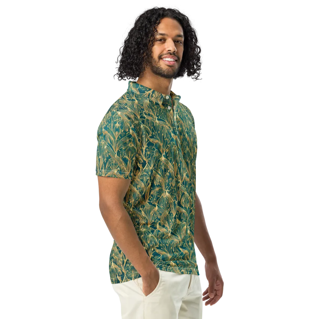 Peacock Palais on Men's Slim Fit Polo Shirt — Right Front