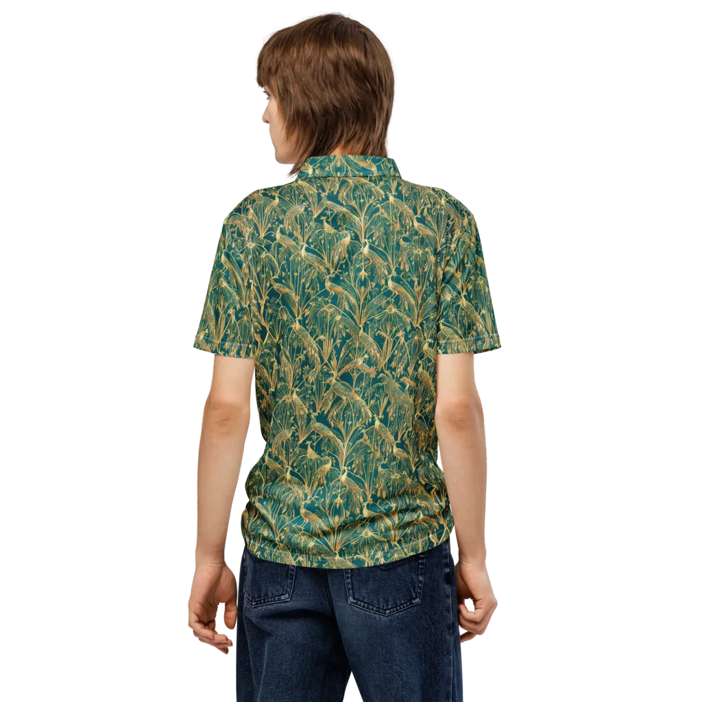 Peacock Palais on Men's Slim Fit Polo Shirt — Back