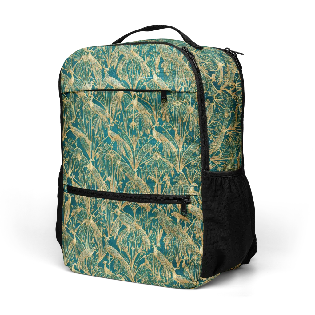 Peacock Palais on Utility Backpack — Left Front