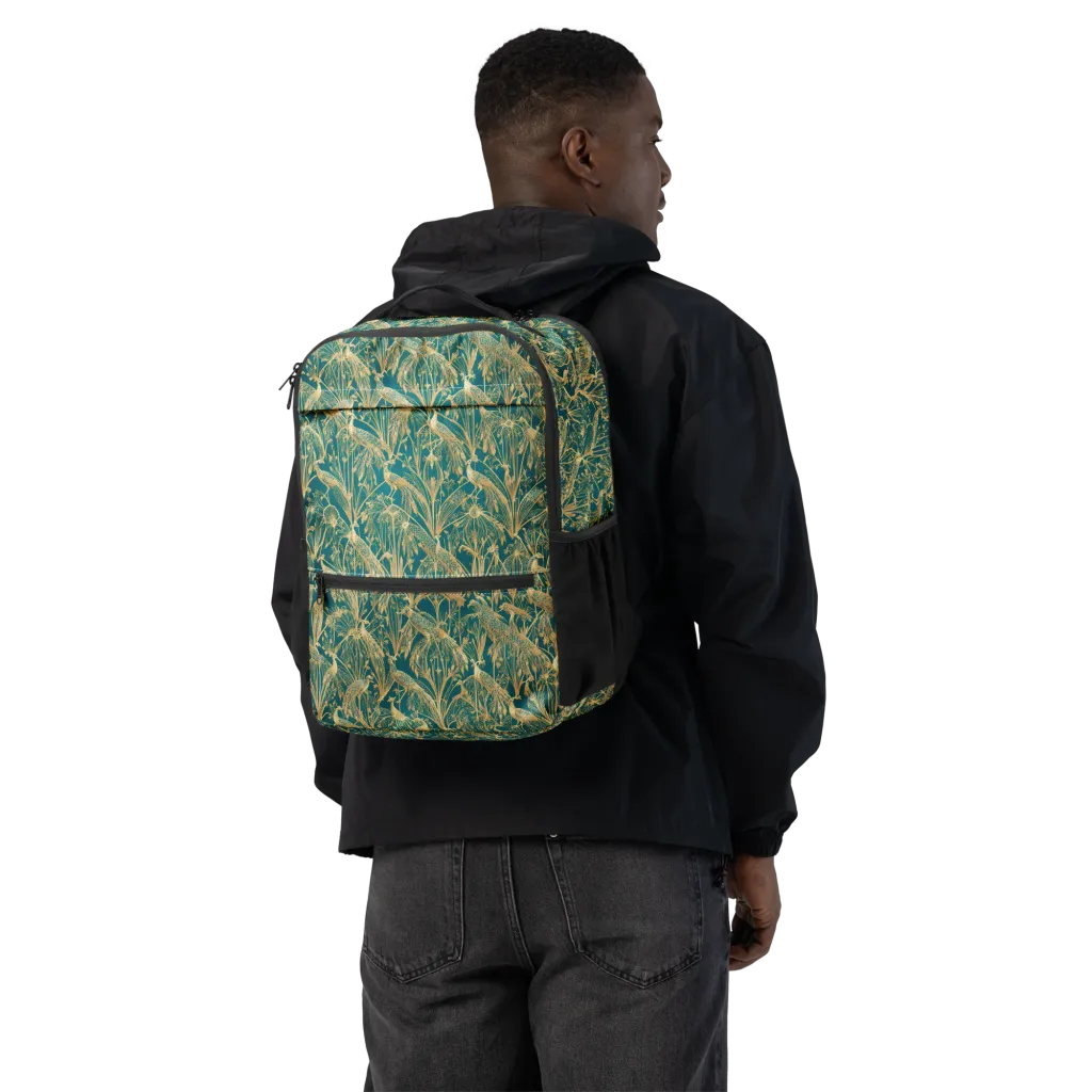 Peacock Palais on Utility Backpack — Back