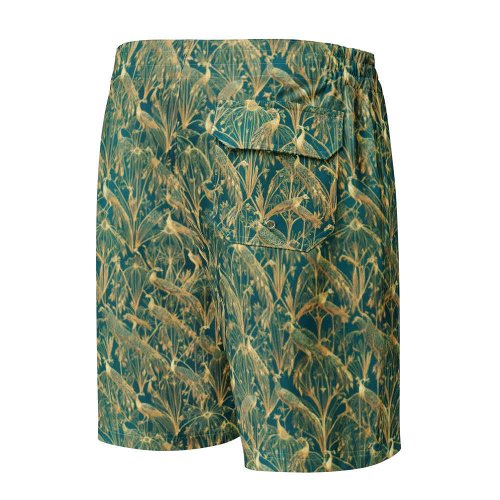 Peacock Palais on Men's Board Shorts — Back