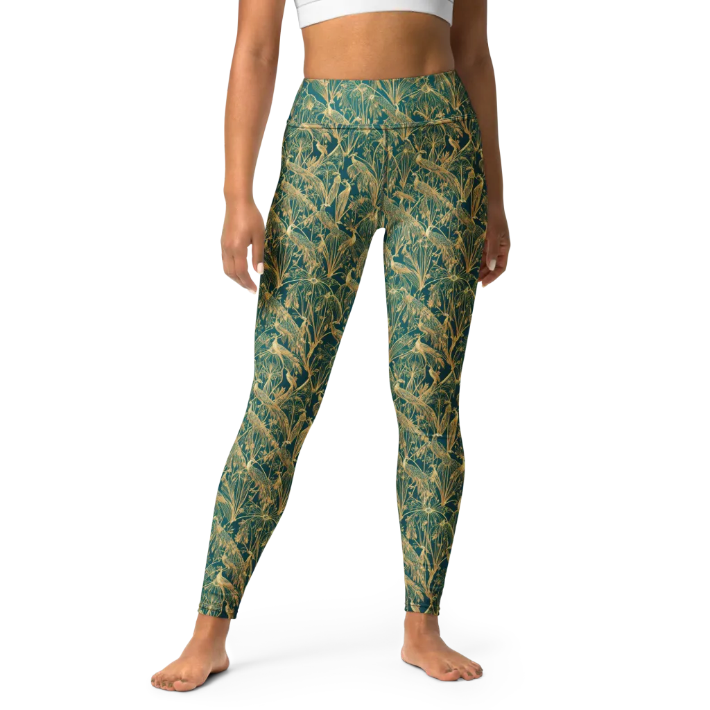 Peacock Palais on Yoga Leggings — Front
