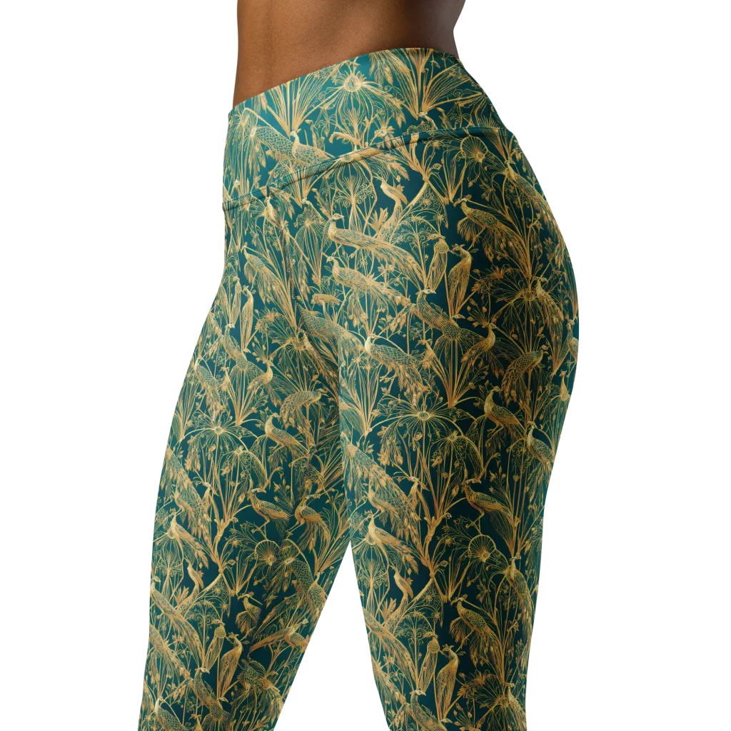 Peacock Palais on Yoga Leggings — Left Front
