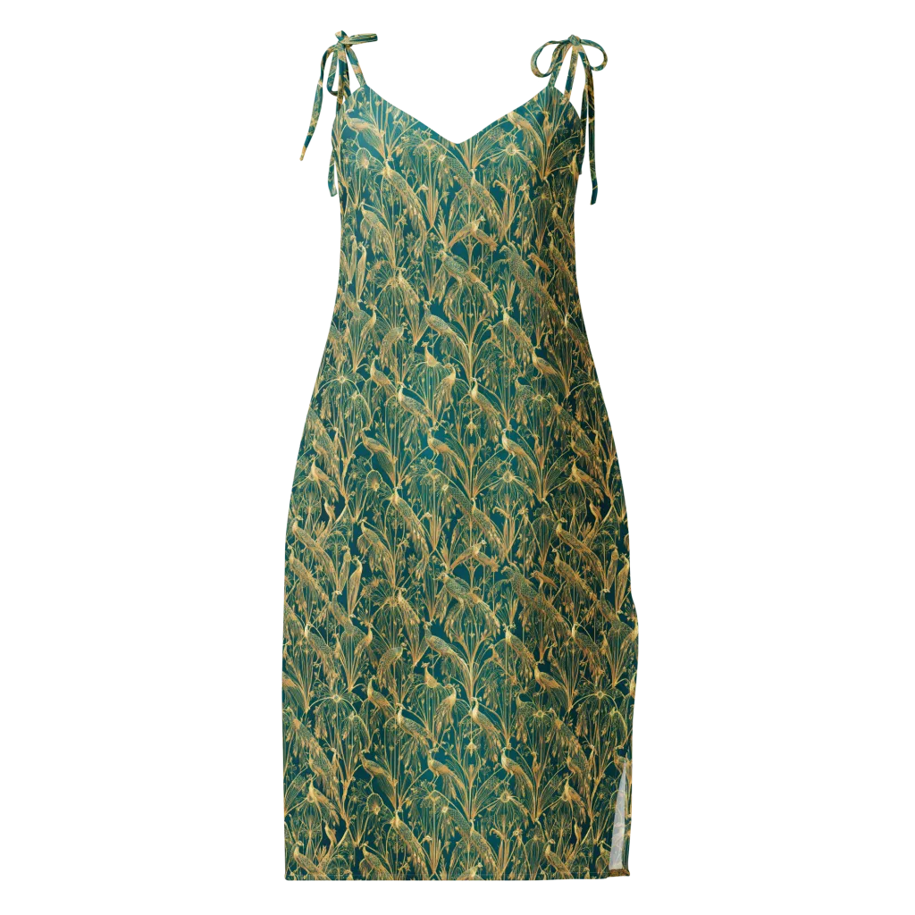 Peacock Palais on Slip Dress — Front