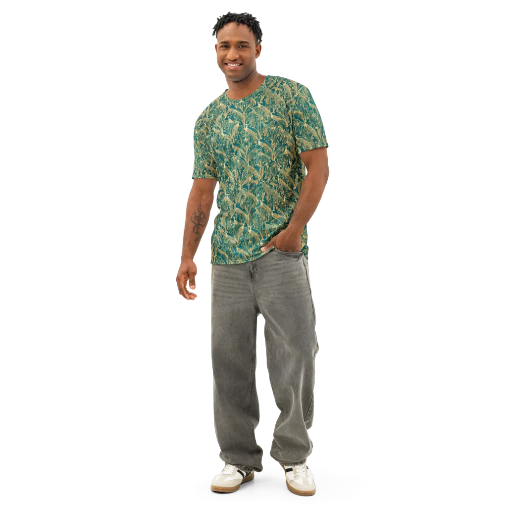 Peacock Palais on Men's Cotton Crew Neck T-Shirt — Front