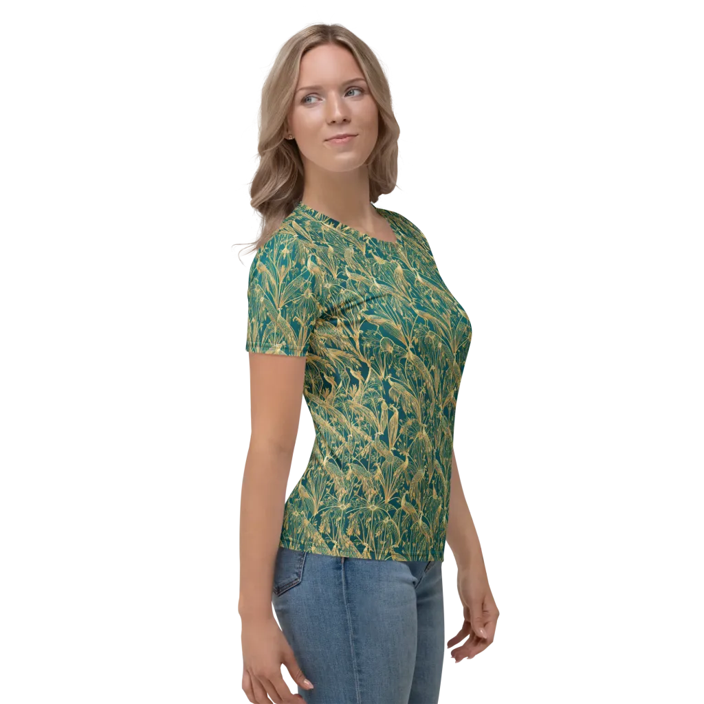 Peacock Palais on Women's Crew Neck T-Shirt — Right