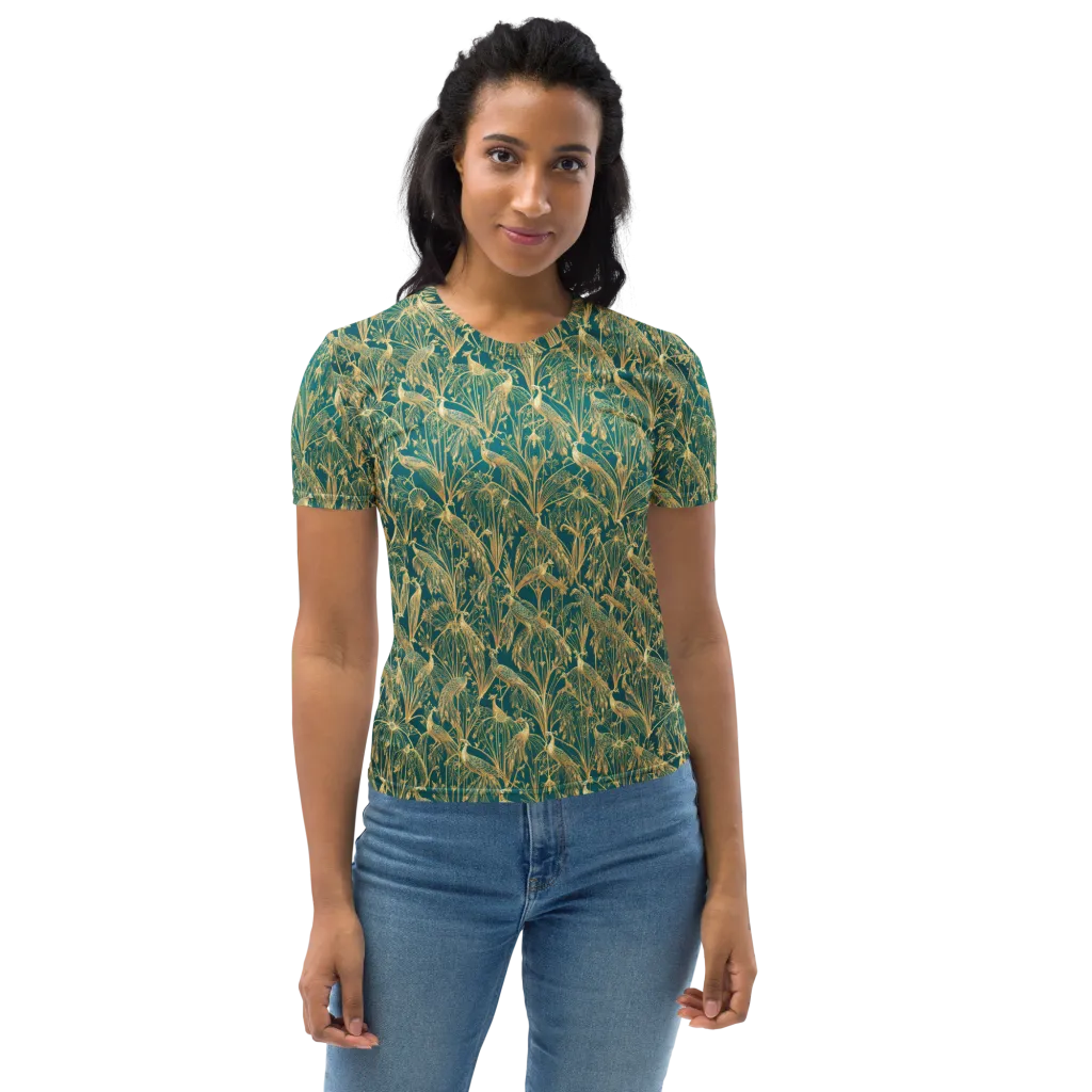 Peacock Palais on Women's Crew Neck T-Shirt — Front
