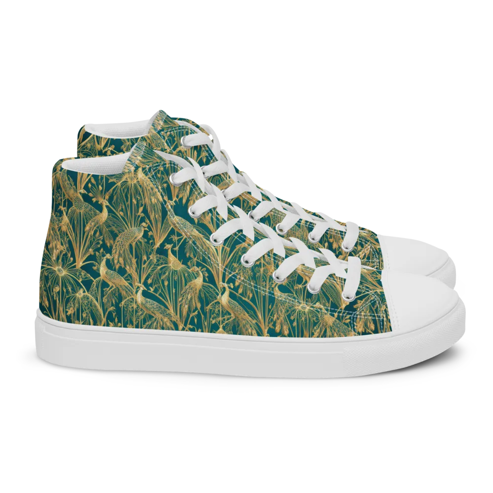 Peacock Palais on Women's High Top Canvas Shoes — Right