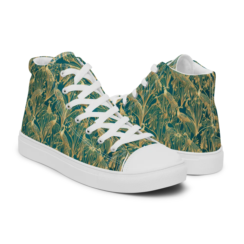 Peacock Palais on Women's High Top Canvas Shoes — Right