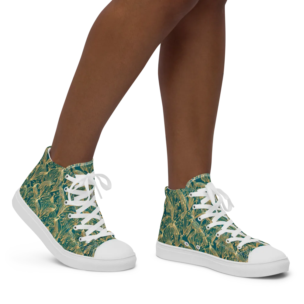 Peacock Palais on Women's High Top Canvas Shoes — Right