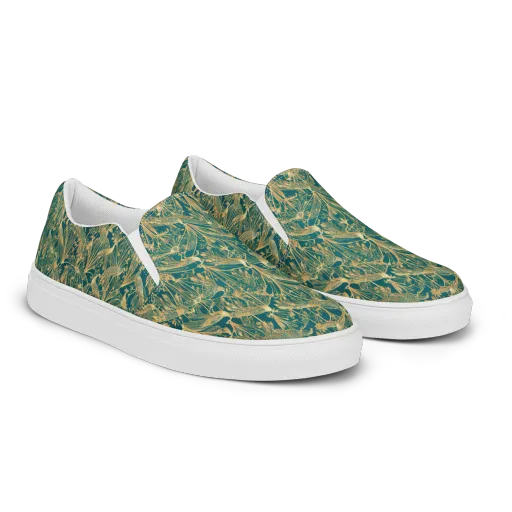 Peacock Palais on a Men's Slip-On Canvas Shoes