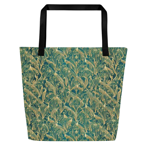 Peacock Palais on a Large Tote Bag W/ Pocket