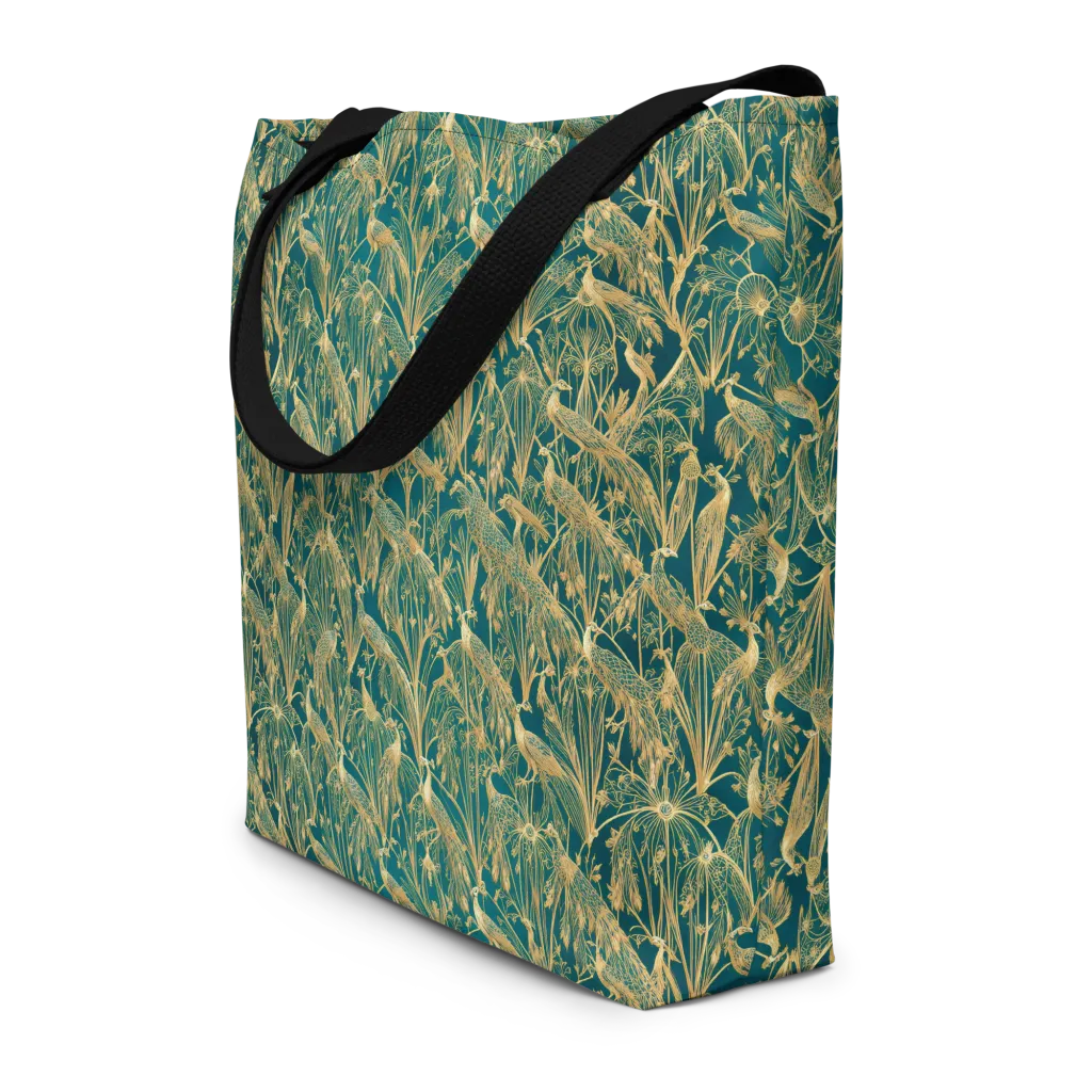 Peacock Palais on Large Tote Bag W/ Pocket — Front