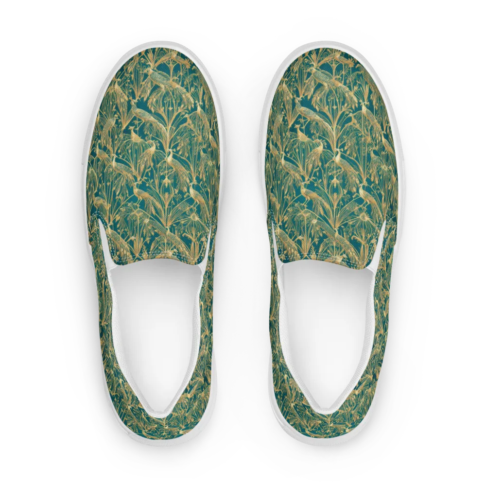 Peacock Palais on Women's Slip-On Canvas Shoes — Front