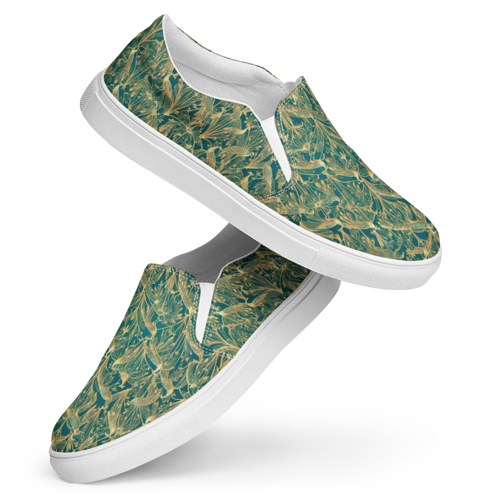 Peacock Palais on Women's Slip-On Canvas Shoes — Front