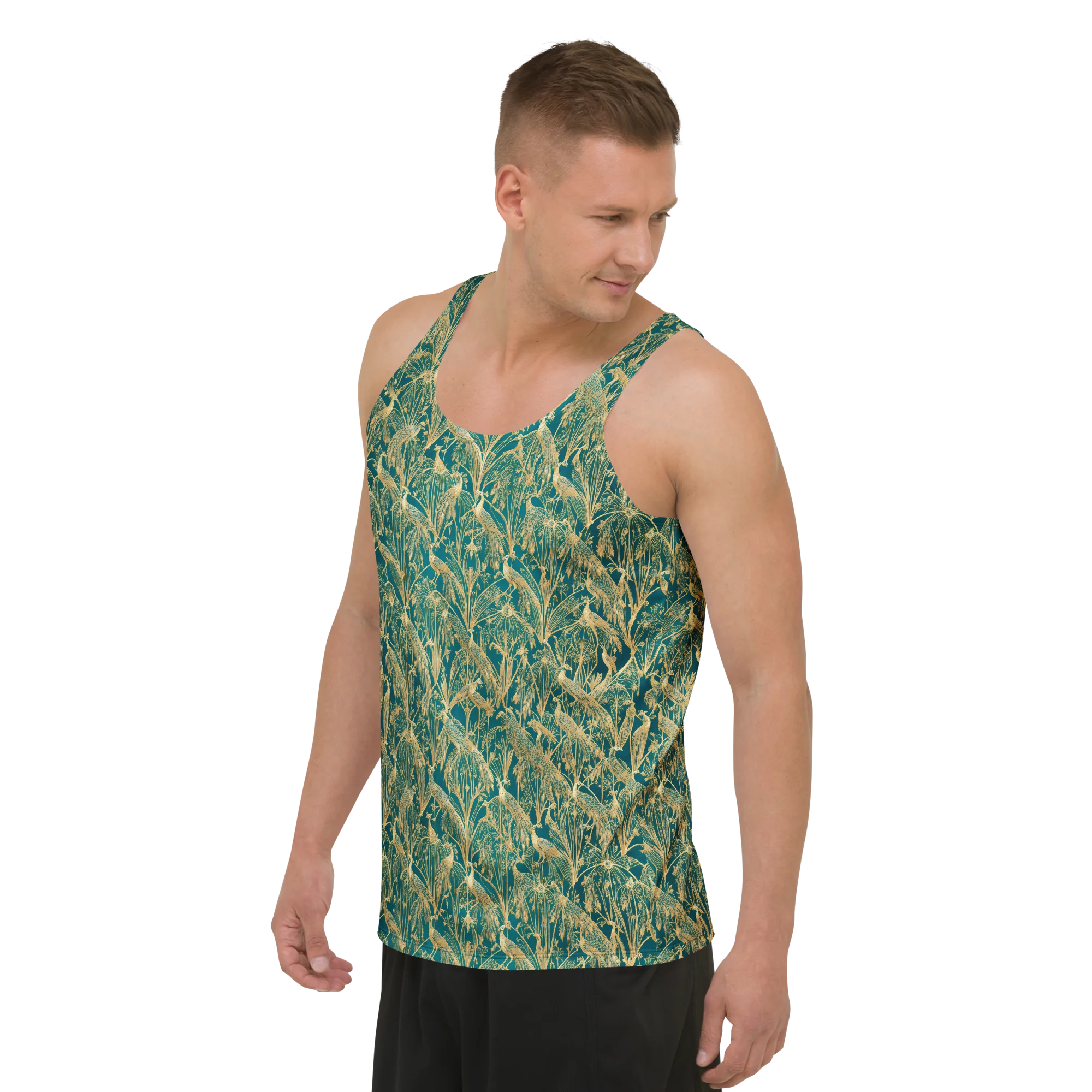 Peacock Palais on Men's Tank Top — Left Front