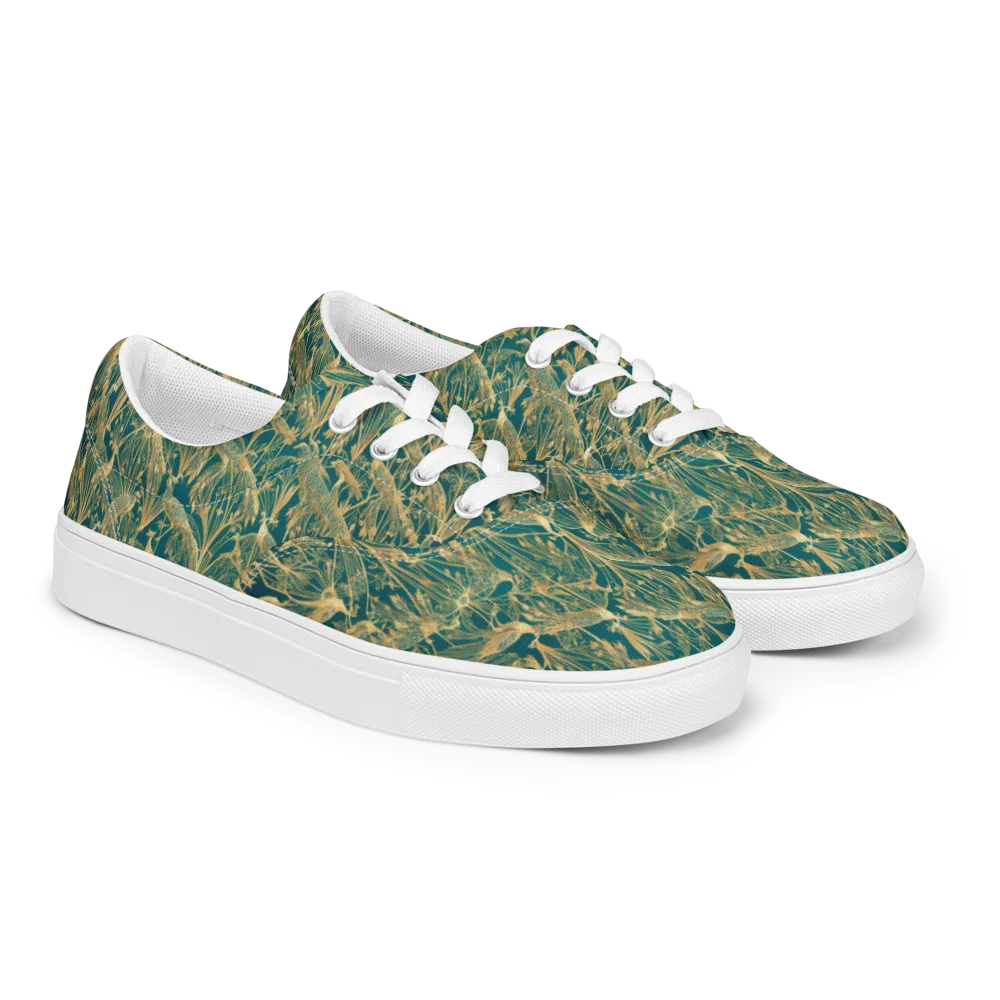 Peacock Palais on Men's Lace-Up Canvas Shoes — Right Front