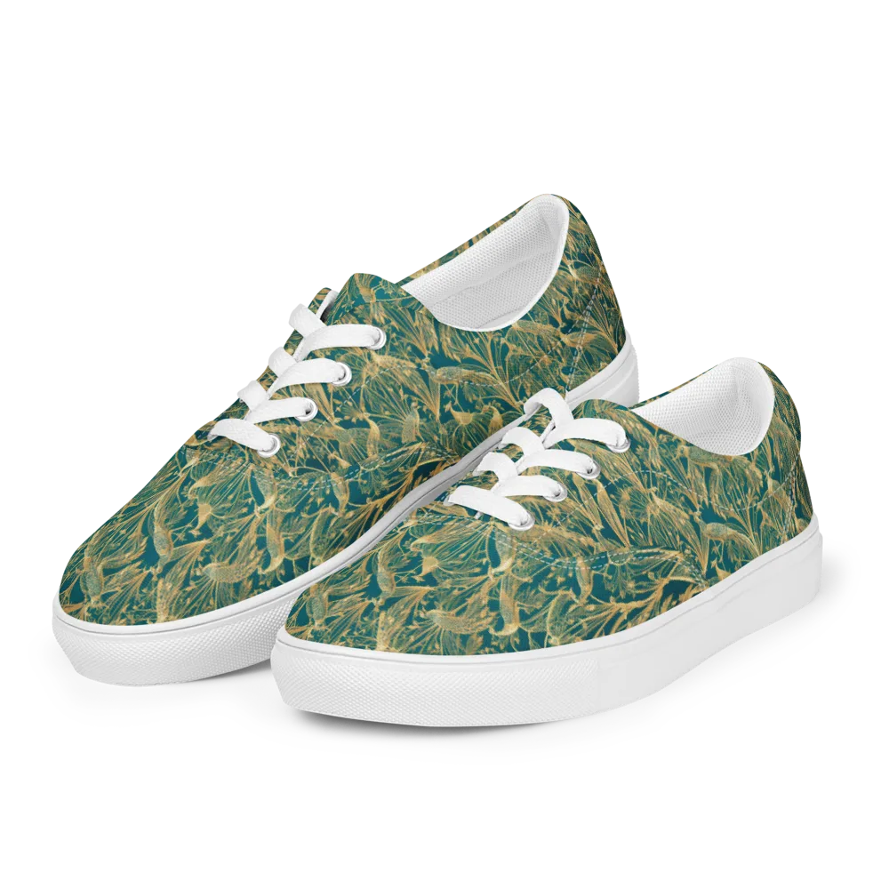 Peacock Palais on Men's Lace-Up Canvas Shoes — Left Front