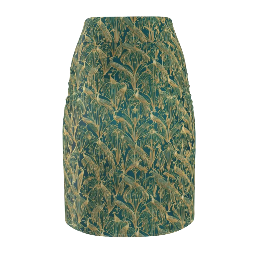 Peacock Palais on Pencil Skirt — Back