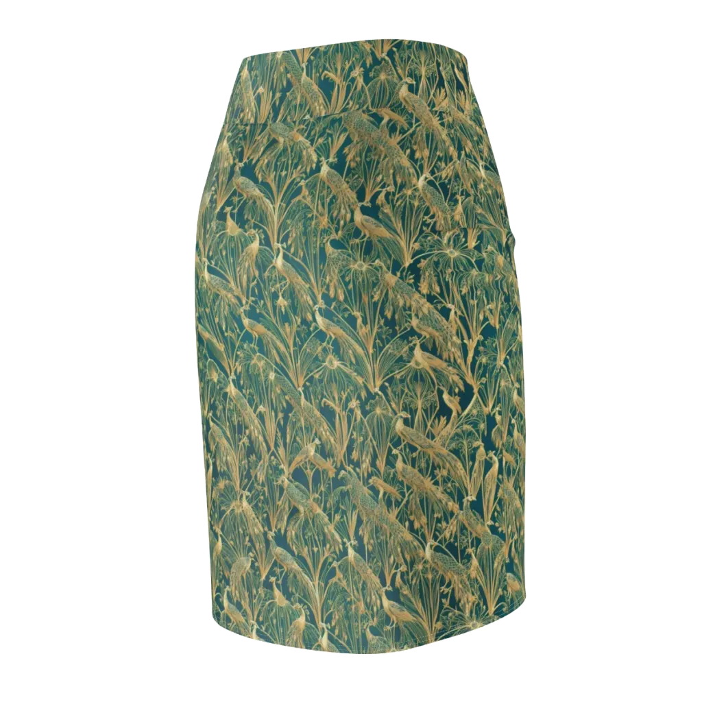 Peacock Palais on Pencil Skirt — Back Side