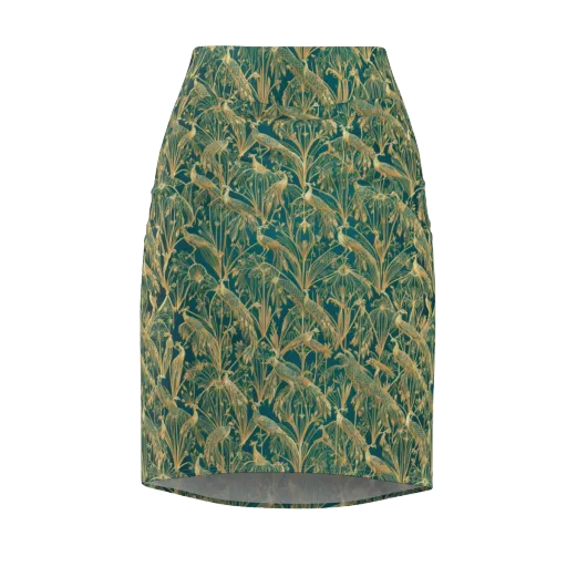 Peacock Palais on a Pencil Skirt