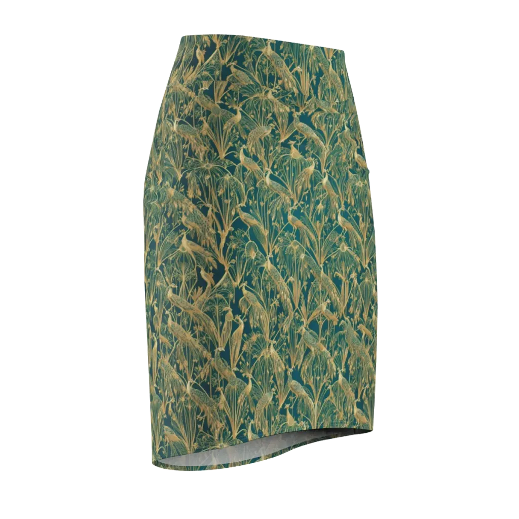 Peacock Palais on Pencil Skirt — Front Side