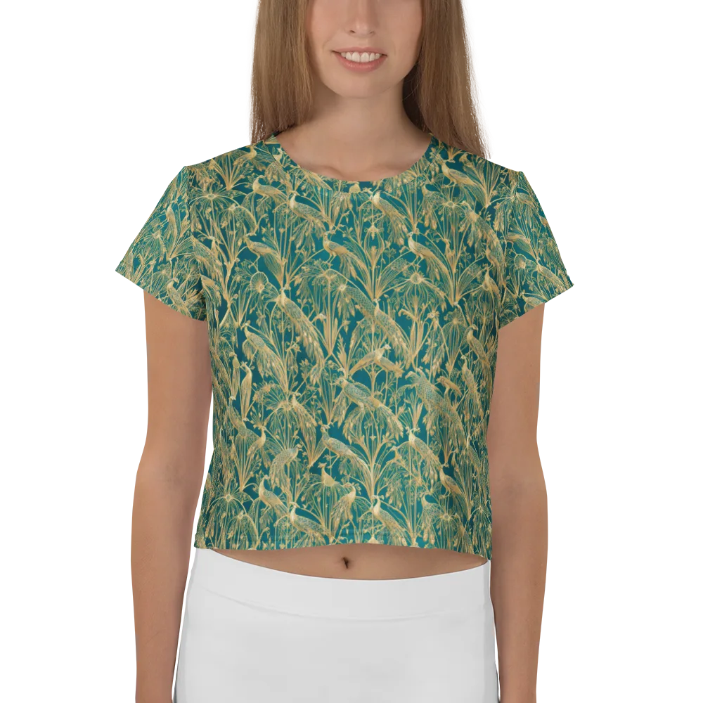 Peacock Palais on Crop Tee — Front