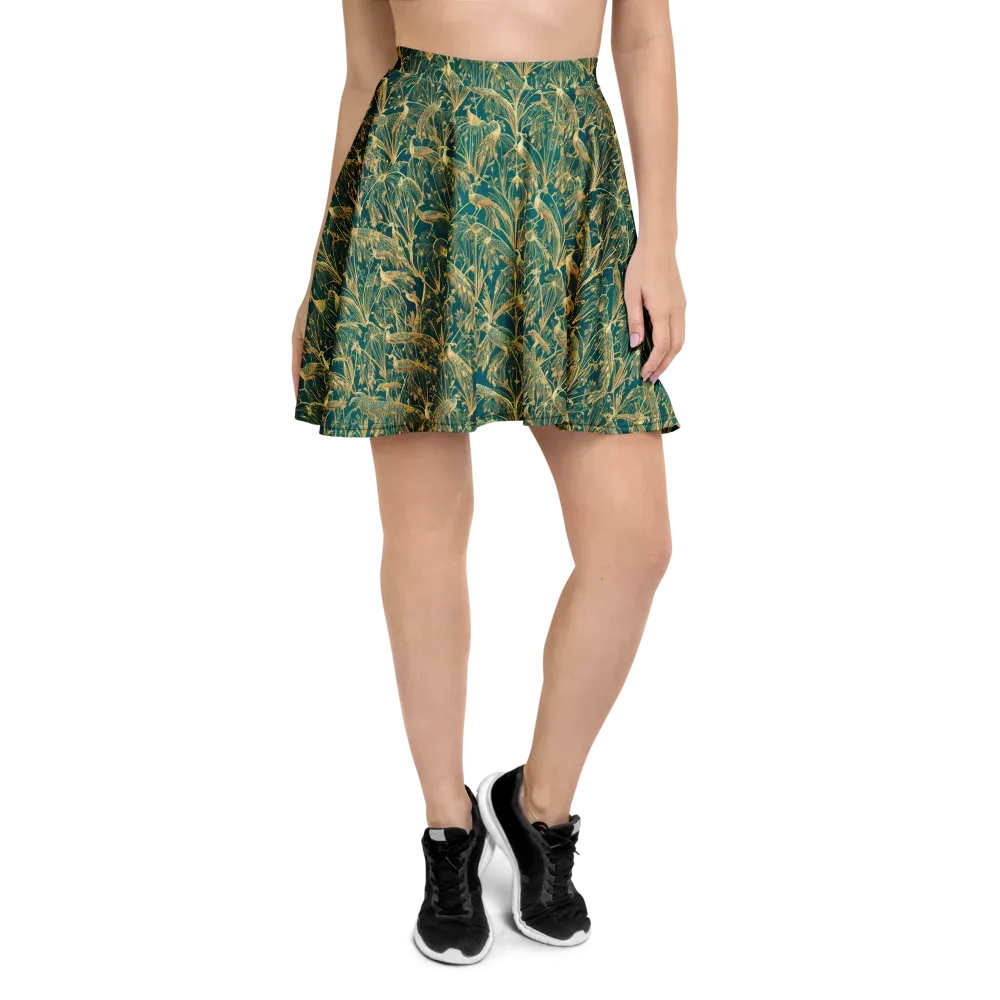 Peacock Palais on Skater Skirt — Front