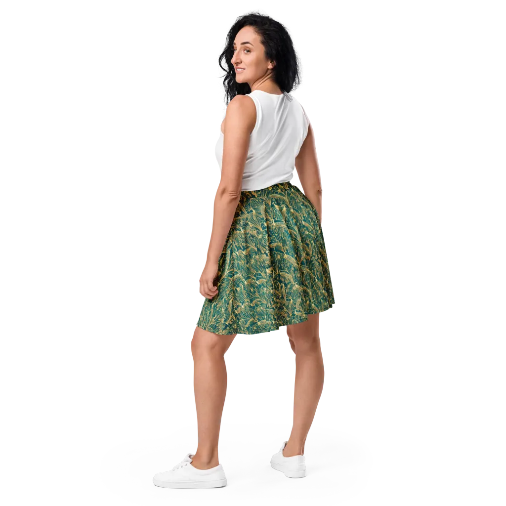 Peacock Palais on Skater Skirt — Back