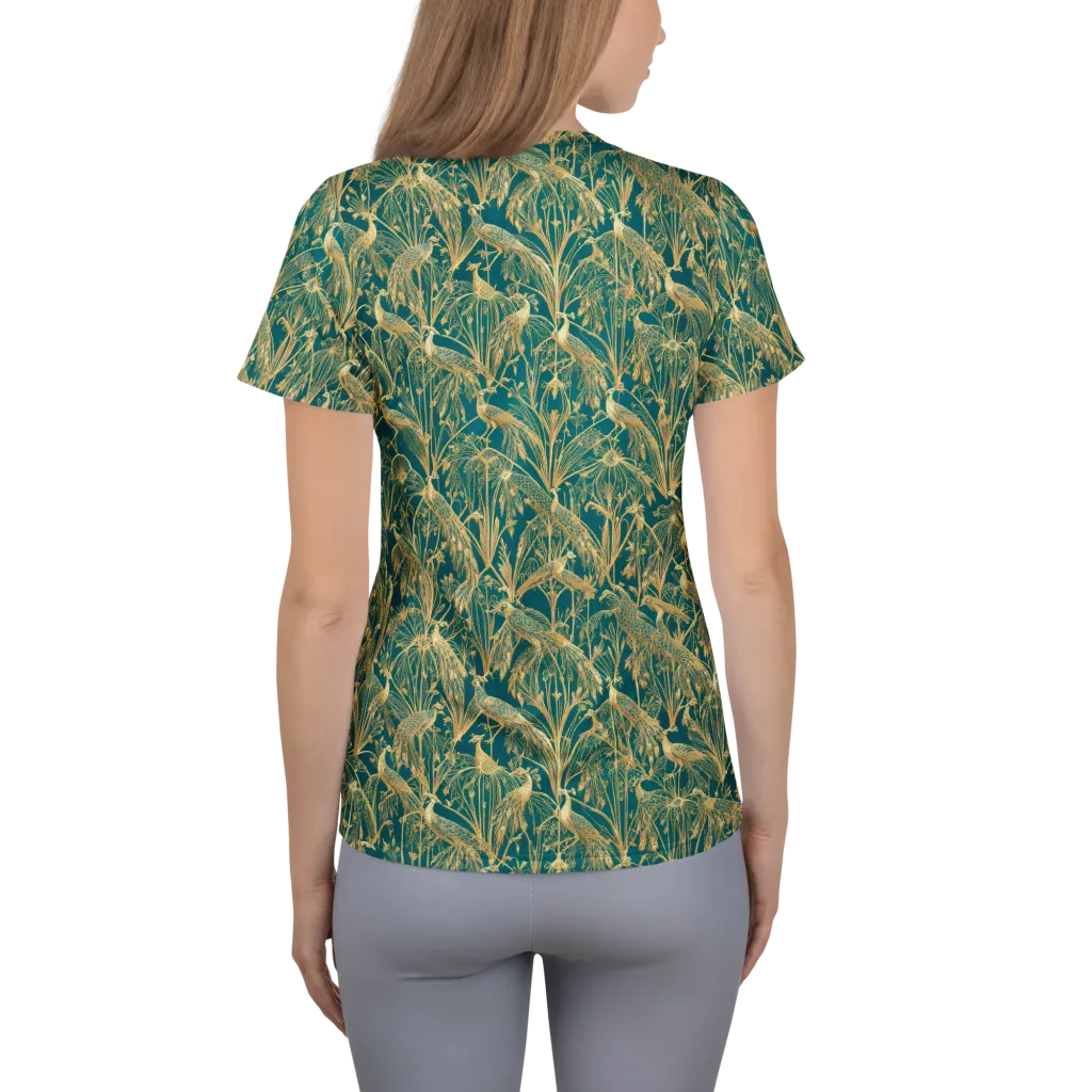 Peacock Palais on Women's Athletic T-Shirt — Back