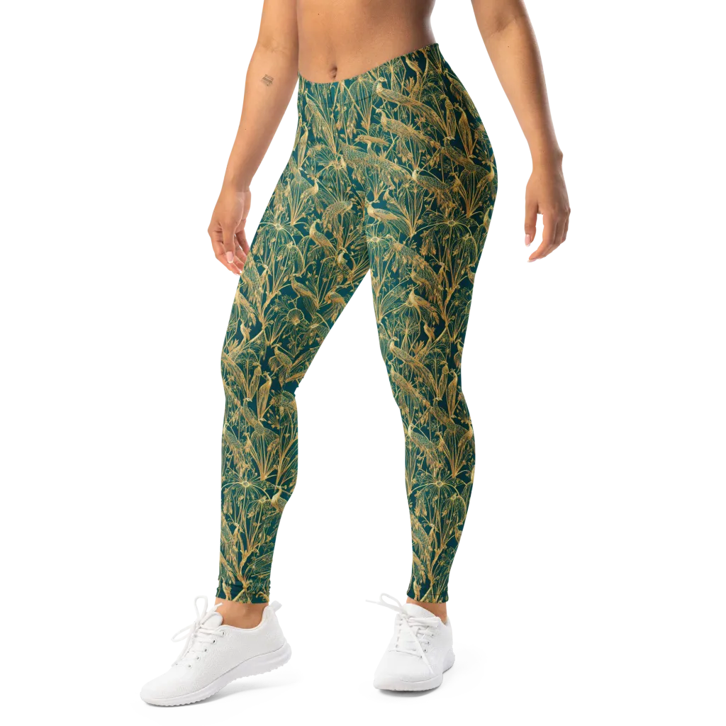 Peacock Palais on Leggings — Left Front