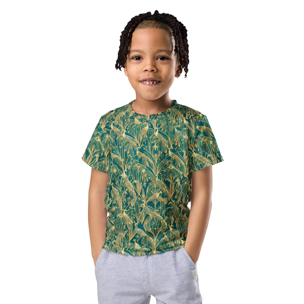 Peacock Palais on Kids Crew Neck T-Shirt — Front