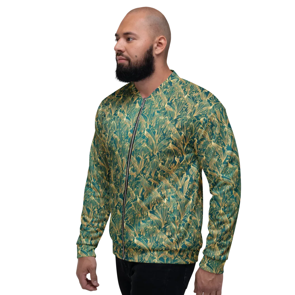 Peacock Palais on Bomber Jacket — Left