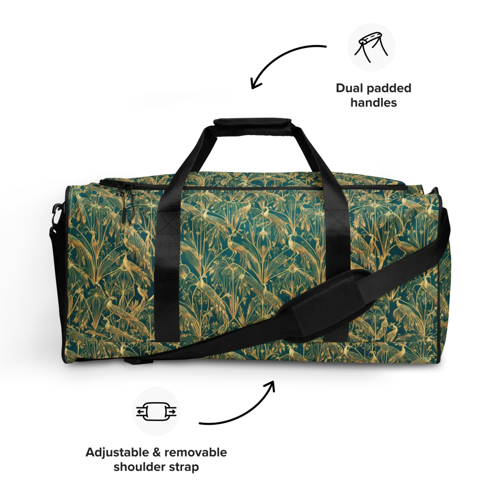 Peacock Palais on Duffle Bag — Front